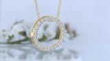 Round White Diamond Open Eternity Circle of Life Circle Pendant Necklace for Women 1/10 CT (0.11 ctw, Color I-J, Clarity I1-I2) in 14K Yellow Gold