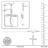 Round White Diamond Infinity Ribbon Cross Pendant with 18 Inch Silver Chain for Women (0.13 ctw, Color I-J, Clarity I2-I3) in 10K White Gold
