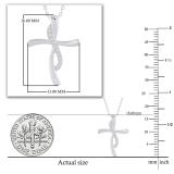 Round White Diamond Swirl Style Twist Cross Pendant for Women 18 Inch Gold Chain (0.12 ctw, Color I-J, Clarity I1-I2) in 14K White Gold