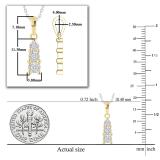 Round White Diamond 3 Stone Graduating Size Pendant with Silver Chain for Women (0.13 ctw Color I-J Clarity I2-I3) in 10K Yellow Gold