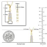 Round White Diamond 3 Stone Graduating Size Pendant with Gold Chain for Women (0.13 ctw Color I-J Clarity I1-I2) in 18K Yellow Gold