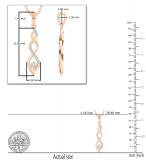Round White Diamond Twisted Criss Cross Swirl Pendant for Her with 18 Inch Gold Chain (0.15 ctw Color I-J Clarity I1-I2) in 18K Rose Gold