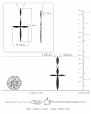 Round Black Diamond Twisting Religious Cross Pendant for Women 18 Inch Silver Chain (0.32 ctw, Color Black, Clarity Opaque) in 18K White Gold