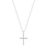 Round White Diamond Arrow Cross Pendant with 18 inch Silver Chain for Women (0.15 ctw, Color I-J, Clarity I2-I3) in 925 Sterling Silver