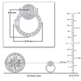 Round White Diamond Open Circle Pushback Dangle Drop Earrings for Women (0.15 ctw, Color I-J, Clarity I2-I3) in 925 Sterling Silver