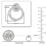 Round White Diamond Open Circle Screwback Dangle Drop Earrings for Women (0.15 ctw, Color I-J, Clarity I2-I3) in 925 Sterling Silver