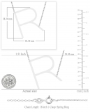 Uppercase Alphabet 'R' Initial Sideway Pendant with 18 inch Silver Chain for Women in 10K White Gold