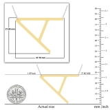 Uppercase Letter Alphabet 'A' Initial Sideway Pendant with 18 inch Silver Chain for Women in 14K Yellow Gold