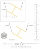 Uppercase Alphabet 'H' Initial Sideway Pendant with 18 inch Silver Chain for Women in 14K Yellow Gold