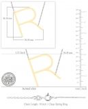 Uppercase Alphabet 'R' Initial Sideway Pendant with 18 inch Silver Chain for Women in 14K Yellow Gold
