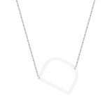 Uppercase Alphabet 'D' Initial Sideway Pendant with 18 inch Silver Chain for Women in 925 Sterling Silver