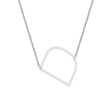 Uppercase Alphabet 'D' Initial Sideway Pendant with 18 inch Silver Chain for Women in 925 Sterling Silver