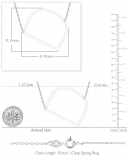 Uppercase Alphabet 'D' Initial Sideway Pendant with 18 inch Silver Chain for Women in 925 Sterling Silver