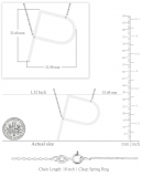 Uppercase Alphabet 'P' Initial Sideway Pendant with 18 inch Silver Chain for Women in 925 Sterling Silver