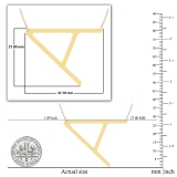 Uppercase Letter Alphabet 'A' Initial Sideway Pendant with 18 inch Gold Chain for Women in 10K Yellow Gold