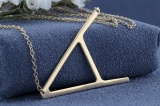 Uppercase Letter Alphabet 'A' Initial Sideway Pendant with 18 inch Gold Chain for Women in 10K Yellow Gold