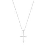 Round White Diamond Charming Cross Pendant for Women 1/5 CT (0.20 ctw, Color I-J, Clarity I2-I3) in 925 Sterling Silver