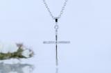 Round White Diamond Charming Cross Pendant for Women 1/5 CT (0.20 ctw, Color I-J, Clarity I2-I3) in 925 Sterling Silver