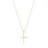 Round White Diamond Charming Cross Pendant for Women 1/5 CT (0.20 ctw, Color I-J, Clarity I1-I2) in 14K Yellow Gold