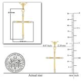 Round White Diamond Charming Cross Pendant for Women 1/5 CT (0.20 ctw, Color I-J, Clarity I1-I2) in 14K Yellow Gold