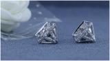Round White Diamond Crystal Shape Stud Earrings with Post Screw Back for Women 1/4 CT (0.25 ctw Color I-J Clarity I2-I3) in 925 Sterling Silver