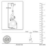 8mm Round Cultured Freshwater Pearl & 0.06CT Round White Diamond Twisted Swirl Pushback Drop Earrings for Women in 925 Sterling Silver