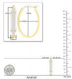 Round White Diamond Two Lines Oval Shaped Hoop Earrings for Women (0.54 ctw Color I-J Clarity I2-I3) in 10K Yellow Gold