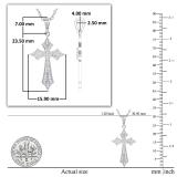 Round White Diamond Flower Cross Pendant with 18 Inch Silver Chain for Women (0.13 ctw, Color I-J, Clarity I2-I3) in 925 Sterling Silver