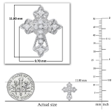 Round White Diamond Vintage Cross Stud Earrings for Women (0.13 ctw, Color I-J, Clarity I2-I3) in 925 Sterling Silver in Push Back
