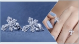Round White Diamond Vintage Cross Stud Earrings for Women (0.13 ctw, Color I-J, Clarity I2-I3) in 925 Sterling Silver in Screw Back