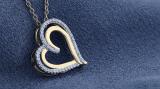 Round White Diamond Double Heart Love Slider Pendant with Gold Chain for Women (0.20 ctw Color I-J Clarity I1-I2) in 14K Yellow Gold