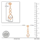 Round White Diamond Twisted Interlock Pushback Drop Earrings for Women (0.11 ctw Color I-J Clarity I1-I2) in 14K Rose Gold