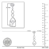 Round White Diamond Twisted Interlock Screwback Drop Earrings for Women (0.11 ctw Color I-J Clarity I2-I3) in 925 Sterling Silver