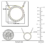 Round White Diamond Open Eternity Circle of Life Pendant for Women 1/5 CT (0.20 ctw, Color I-J, Clarity I1-I2) in 14K Yellow Gold