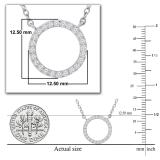Round White Diamond Open Eternity Circle of Life Pendant for Women 1/5 CT (0.20 ctw, Color I-J, Clarity I2-I3) in 925 Sterling Silver