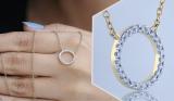 Round White Diamond Open Eternity Circle of Life Pendant for Her 1/5 CT (0.20 ctw, Color I-J, Clarity I1-I2) in 18K Yellow Gold