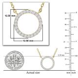 Round White Diamond Open Eternity Circle of Life Pendant for Her 1/5 CT (0.20 ctw, Color I-J, Clarity I1-I2) in 18K Yellow Gold