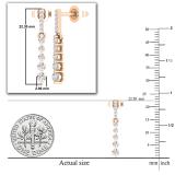Round White Diamond Ascending Order Dangling Drop Earrings with Push Back for Women 1/2 CT (0.56 ctw, Color I-J, Clarity I2-I3) in 10K Rose Gold