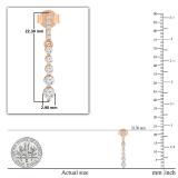 Round White Diamond Ascending Order Dangling Drop Earrings with Push Back for Women 1/2 CT (0.56 ctw, Color I-J, Clarity I2-I3) in 10K Rose Gold