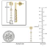 Round White Diamond Ascending Order Dangling Drop Earrings with Screw Back for Women 1/2 CT (0.56 ctw, Color I-J, Clarity I1-I2) in 14K Yellow Gold