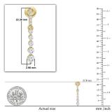 Round White Diamond Ascending Order Dangling Drop Earrings with Screw Back for Women 1/2 CT (0.56 ctw, Color I-J, Clarity I1-I2) in 14K Yellow Gold