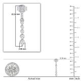 Round White Diamond Ascending Order Dangling Drop Earrings with Push Back for Women 1/2 CT (0.56 ctw, Color I-J, Clarity I2-I3) in 925 Sterling Silver