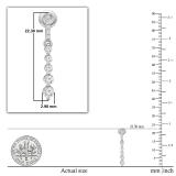 Round White Diamond Ascending Order Dangling Drop Earrings with Screw Back for Women 1/2 CT (0.56 ctw, Color I-J, Clarity I2-I3) in 925 Sterling Silver