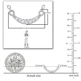 Round White Diamond Graduating Curved Bar Pendant with 18 Inch Silver Chain for Women (0.06 ctw, Color I-J, Clarity I2-I3) in 10K White Gold