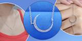 Round White Diamond Half Moon Style Pendant for Women with 18 Inch Silver Chain (0.11 ctw, Color I-J, Clarity I2-I3) in 925 Sterling Silver