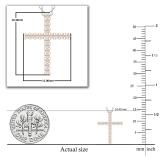 Round White Diamond Simple Religious Cross Pendant Necklace for Women 1/10 CT (0.11 ctw, Color I-J, Clarity I1-I2) in 18K Rose Gold