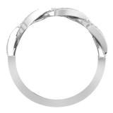 Round White Diamond Out Bling Cuban Link Band Ring for Women (0.42 ctw, Color I-J, Clarity I2-I3) in 10K White Gold