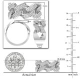 Round White Diamond Out Bling Cuban Link Band Ring for Women (0.42 ctw, Color I-J, Clarity I2-I3) in 10K White Gold