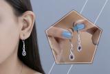 5X3mm Each Pear Shaped Amethyst & 0.17 CT Round White Diamond Infinity Twist Lever Back Dangle Earrings for Women in 925 Sterling Silver