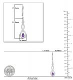 5X3mm Each Pear Shaped Amethyst & 0.17 CT Round White Diamond Infinity Twist Lever Back Dangle Earrings for Women in 925 Sterling Silver
